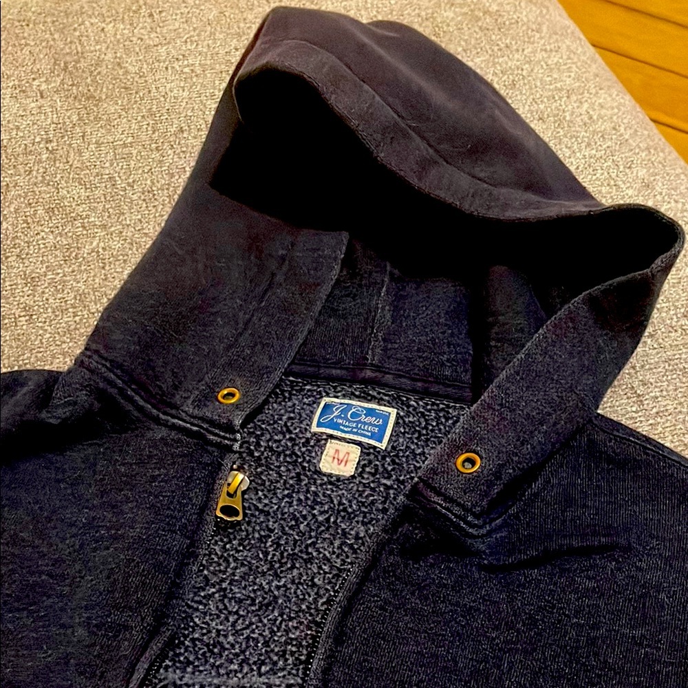 J.crew vintage fleece hoodie sweatshirt size medium